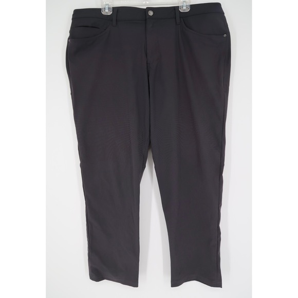 Lululemon Mens 40 ABC Classic Fit 5 Pocket Pants Warpstreme Dark Gray Size 40x30